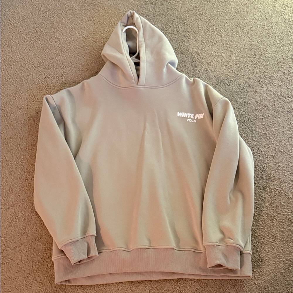 White Fox Hoodie in Tan